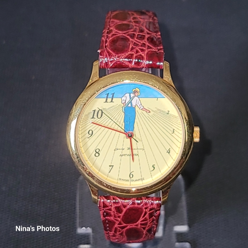 VTG Artwörx Farmer Farming Aubry Freres S.A. For Roland Swiss Unisex 35mm Watch - Picture 1 of 13